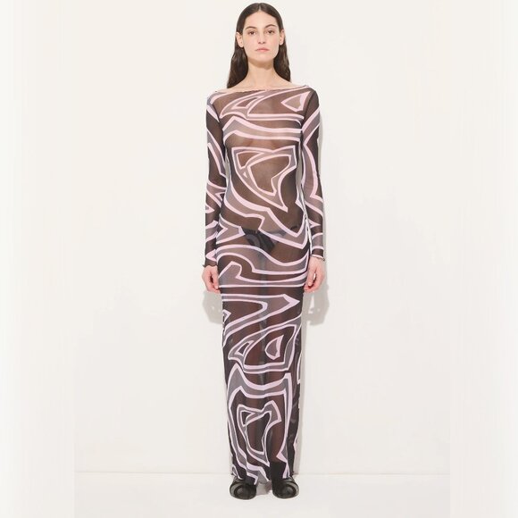 Emilio Puccilabirinto print tulle dress - black